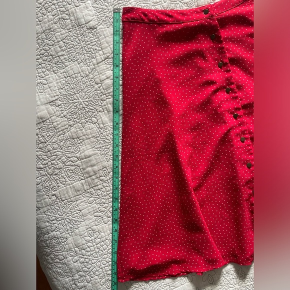 Forever 21 Button-Up Skirt, Red and White Polka Dots, Size S - Picture 4 of 5